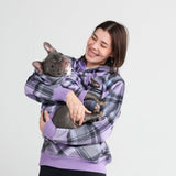 Lila-karierter Hoodie