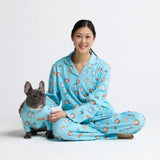 Menschenpyjamaoberteil – Frühstück – Blau