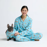 Menschenpyjamaoberteil – Frühstück – Blau