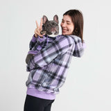 Lila-karierter Hoodie