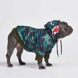 Hai-Monster Hunde Hoodie - Camo Grün