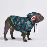 Hai-Monster Hunde Hoodie - Camo Grün