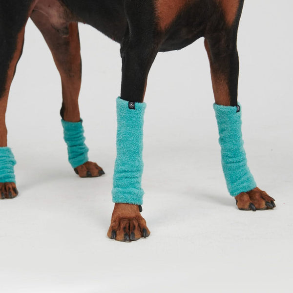 Stretchy Fleece Dog Leg Warmer Sleeves - Turquoise