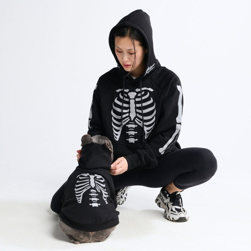 Halloween Human Hoodie - Reflective Skeleton