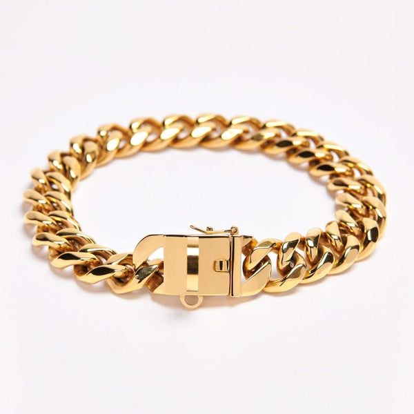 Cuban Link 20mm Ketten-Hundehalsband Gold