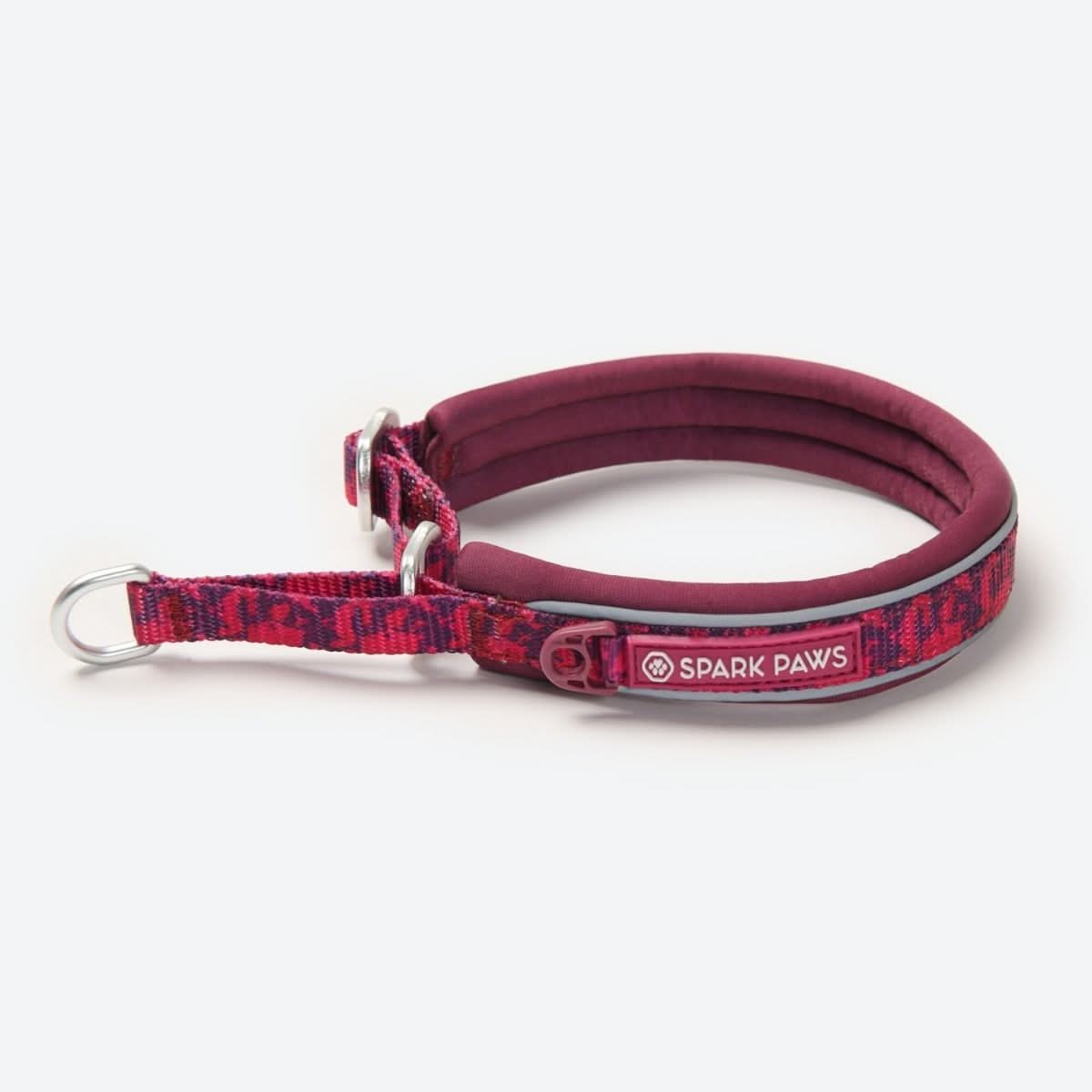 Gepolstertes Martingal-Halsband – Fuchsia Tarnmuster