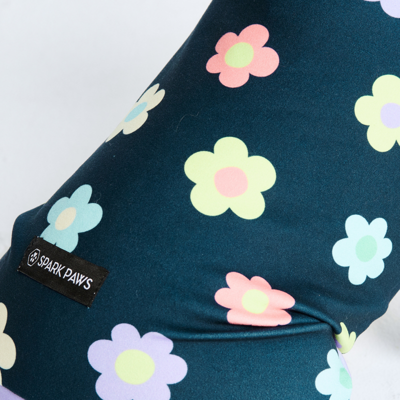 Hunde Pyjama - Blumen Marine