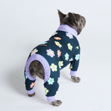 Hunde Pyjama - Blumen Marine