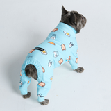 Hunde Pyjama - Frühstück Blau