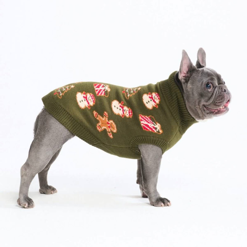 Christmas Knit Dog Sweater - Gingerbread