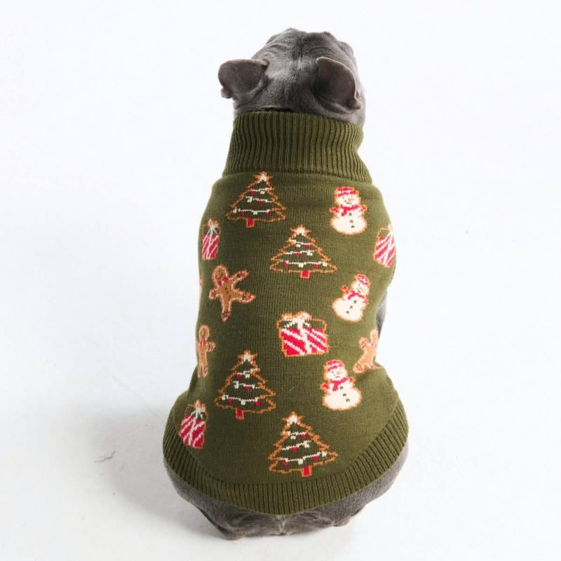 Christmas Knit Dog Sweater - Gingerbread