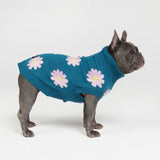 Gestrickter Hundepullover - Blume