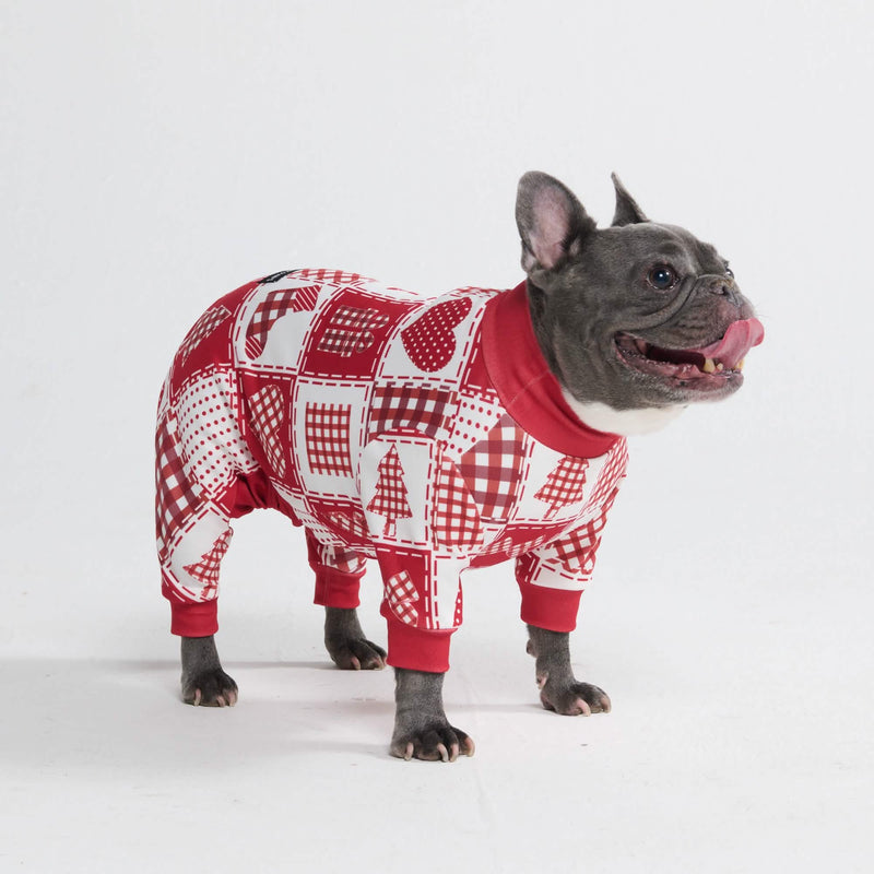 Weihnachtspyjama für Hunde - Festliches Patchwork