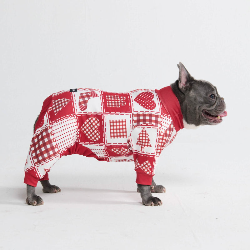 Weihnachtspyjama für Hunde - Festliches Patchwork