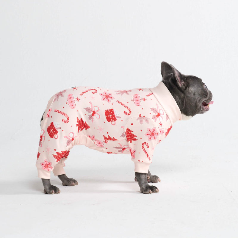 Weihnachtspyjama für Hunde - Zuckerstange