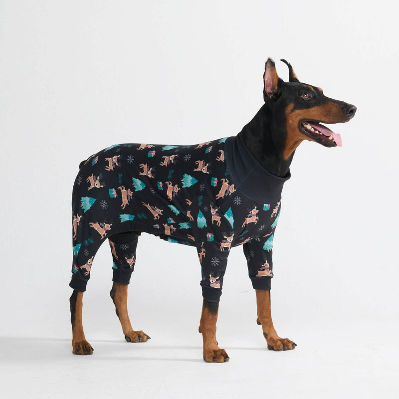 Weihnachtspyjama für Hunde - Rentiere