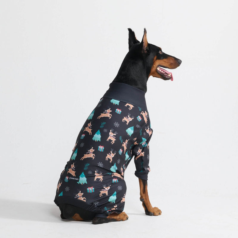 Weihnachtspyjama für Hunde - Rentiere