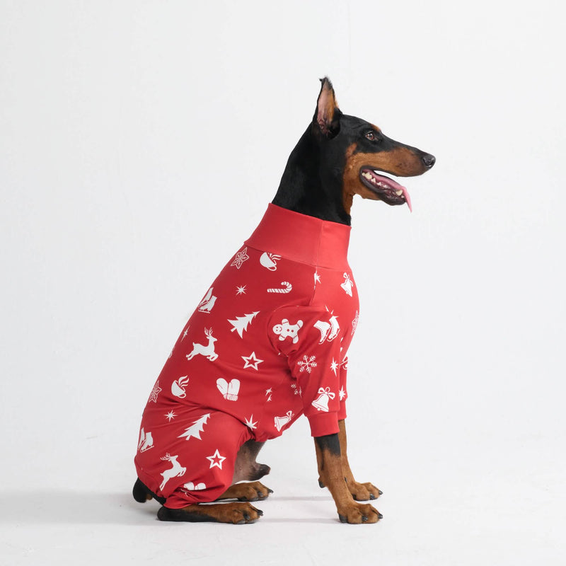 Weihnachtspyjama für Hunde - Rote Freude