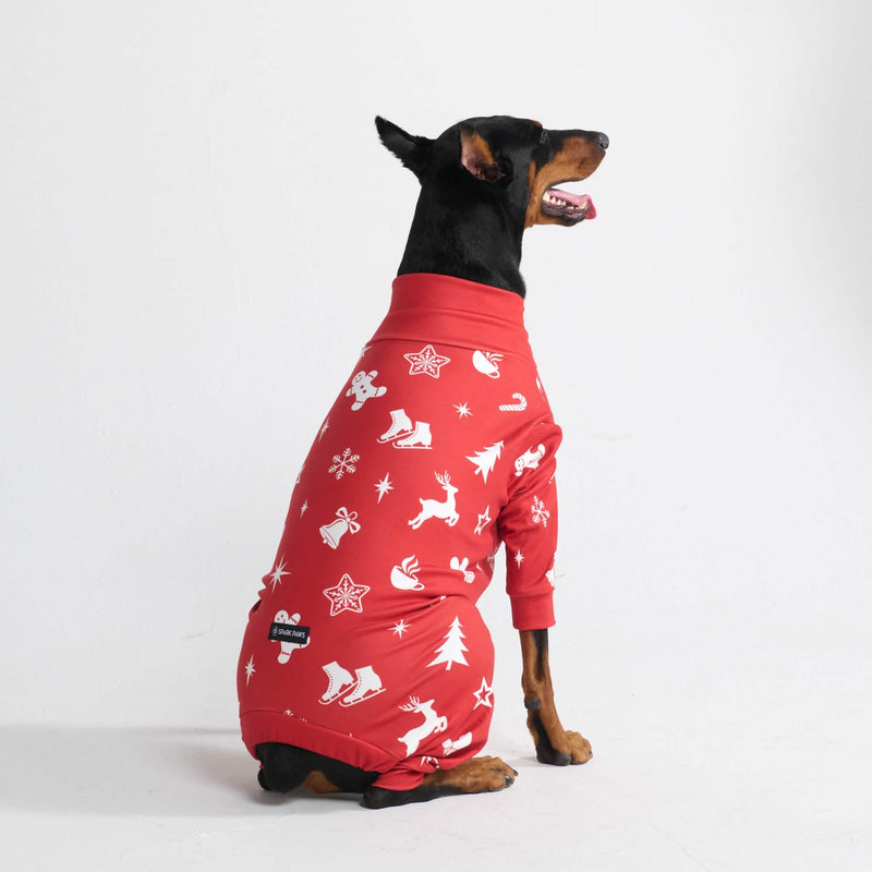 Weihnachtspyjama für Hunde - Rote Freude
