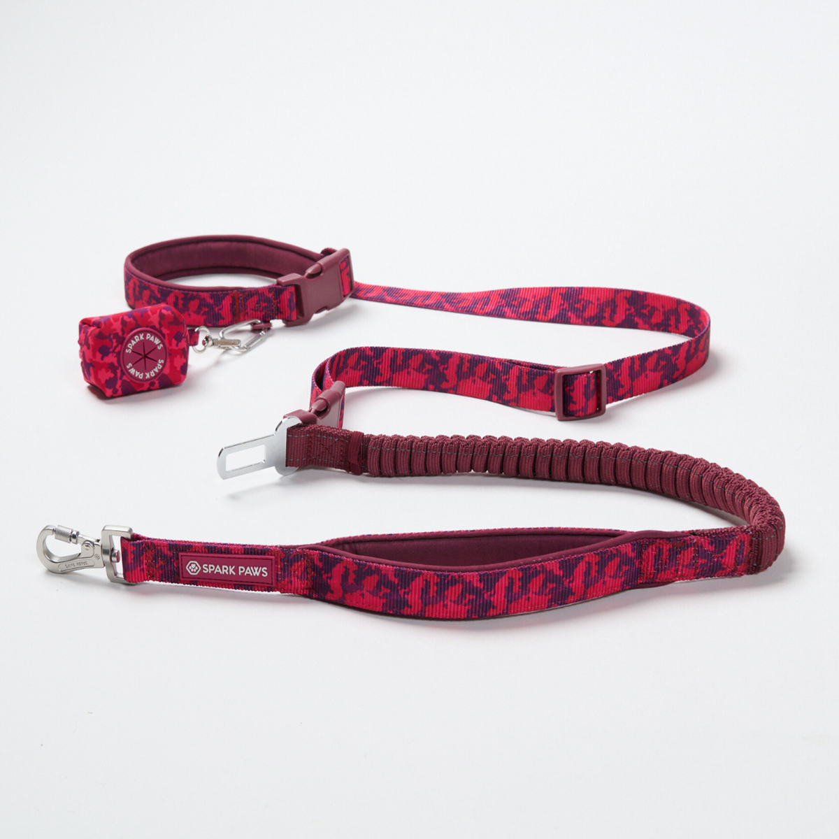 Gepolstertes Martingal-Halsband  Fuchsia Tarnmuster  SPARK PAWS