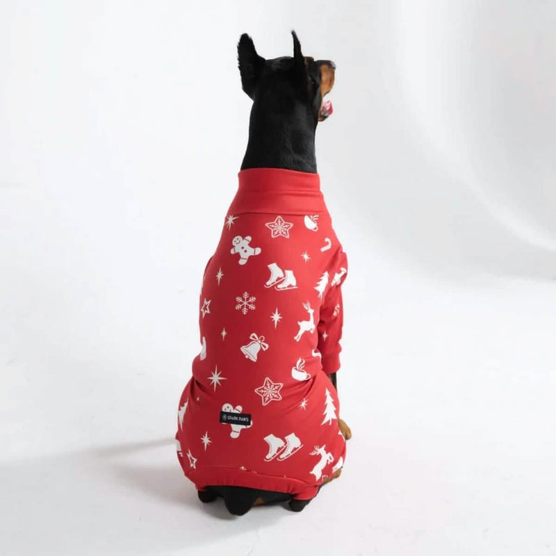 Weihnachtspyjama für Hunde - Rote Freude