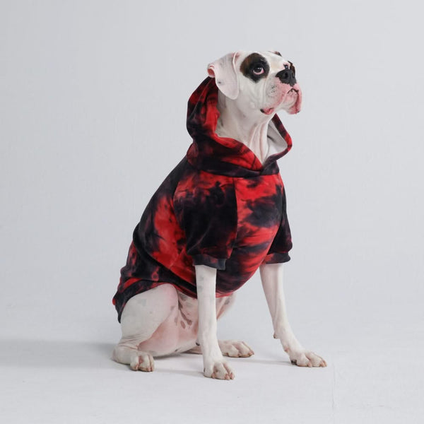 Samtiger Hunde Hoodie - Rot & Schwarz