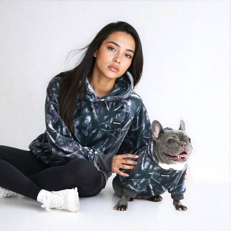 Hunde-Hoodie aus Betonholz – Asphalt