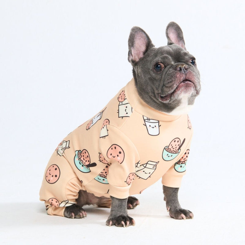 Hunde Pyjama - Kekse und Milch