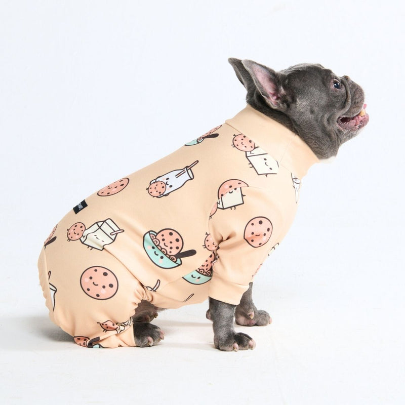 Hunde Pyjama - Kekse und Milch