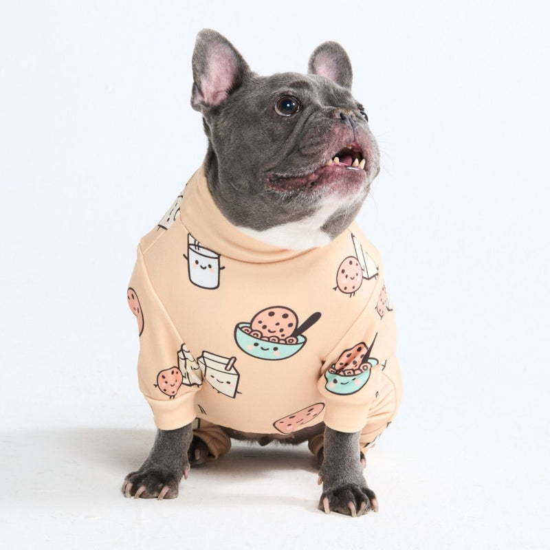 Hunde Pyjama - Kekse und Milch