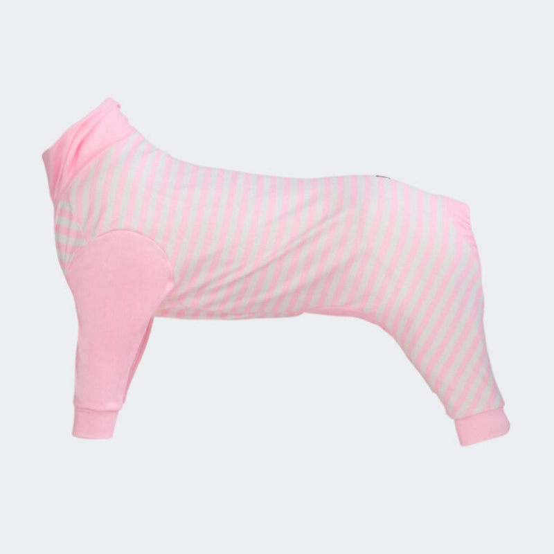 Hunde Pyjama - Rosa Streifen