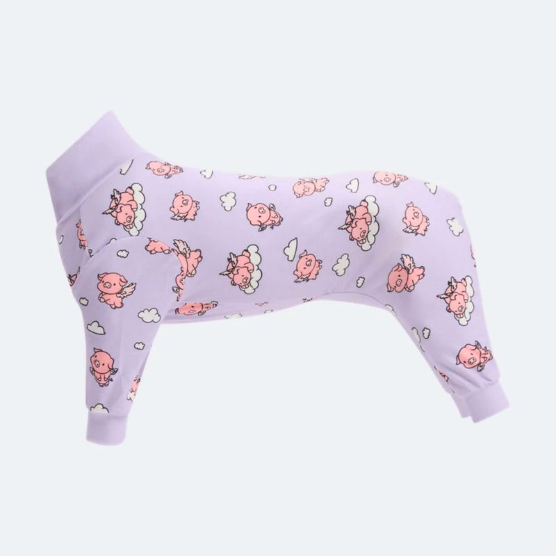 Hundepyjama – Wenn Schweine fliegen – Lila