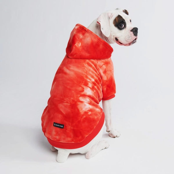 Samtiger Hunde Hoodie - Rubinrot