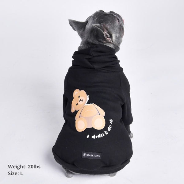 Kaputter Teddybär Hunde Hoodie - Schwarz