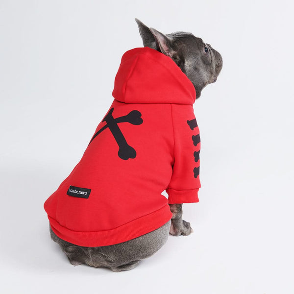 "WOOF" Hunde Hoodie - Rot